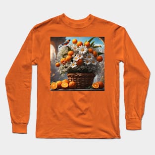 Basket of Beautiful Oranges Long Sleeve T-Shirt